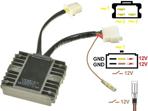 CARR531-Z1300-A4 Kawasaki Z1300 KZ1300 A4 MOSFET Voltage regulator rectifier (SH541-12)