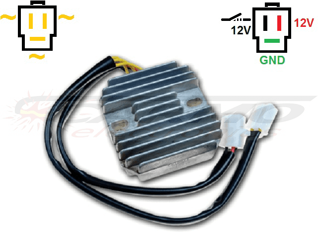 CARR161-LI - Honda CX500 Suzuki VS800 MOSFET Voltage regulator rectifier Lithium-Ion - LiFePO4 LFP - Click Image to Close