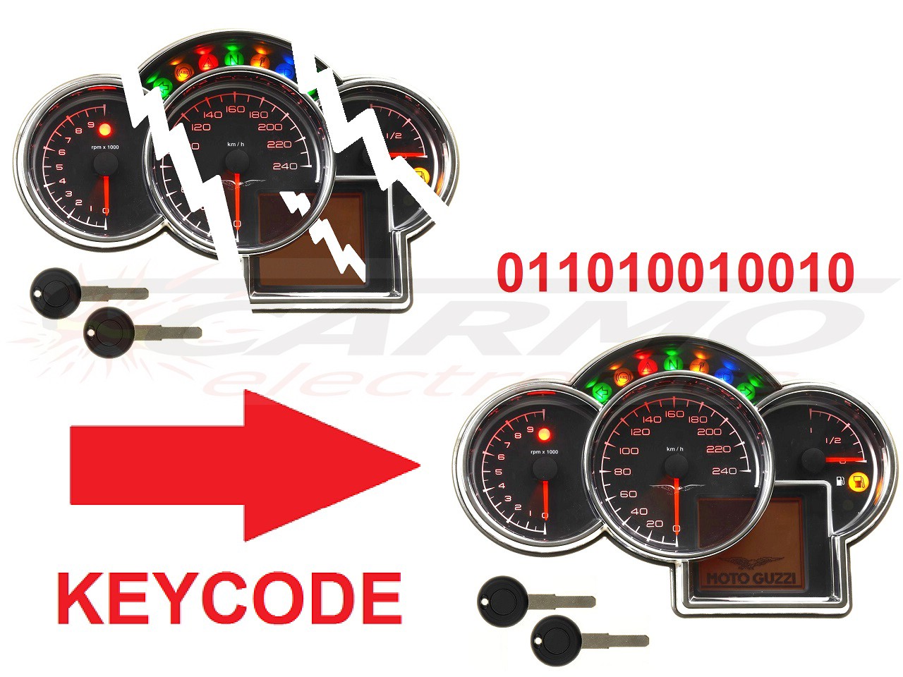 Moto Guzzi Data Copy key km mile - Click Image to Close