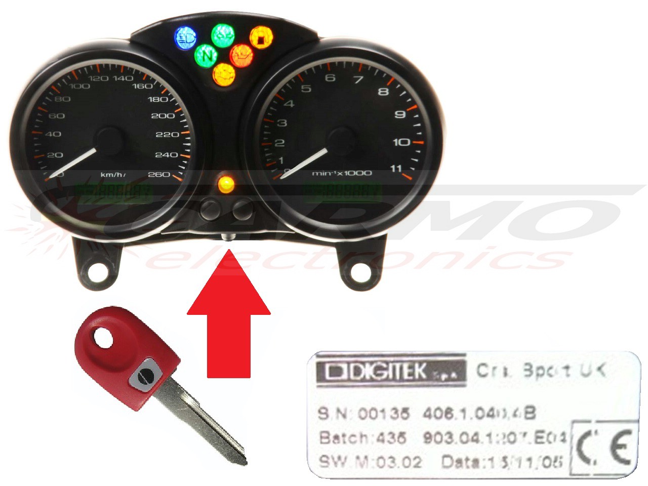 Ducati 1x chip key → DIGITEK Cluster - Click Image to Close