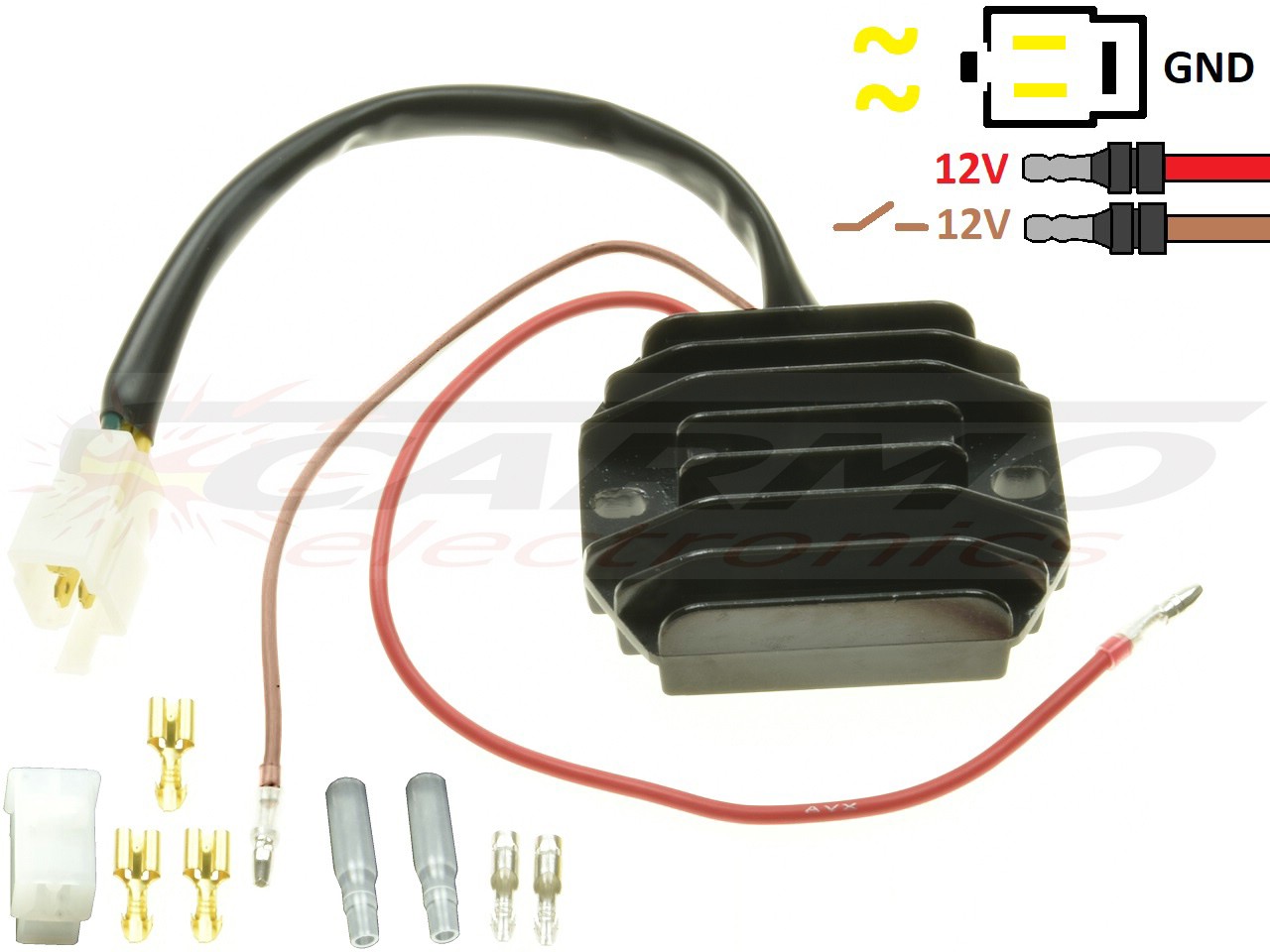 CARR511Z - Kawasaki Z250 Z440 Z650 z750 - 2 fase MOSFET Voltage regulator rectifier SH221-12 - Click Image to Close