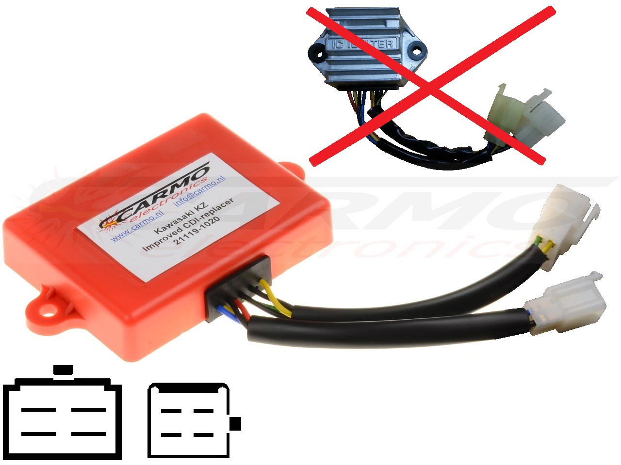 Kawasaki Z400 Z550 Z650 Z750 Z1000 igniter ignition module CDI TCI Box IC IGNITER 21119-1020 - Click Image to Close