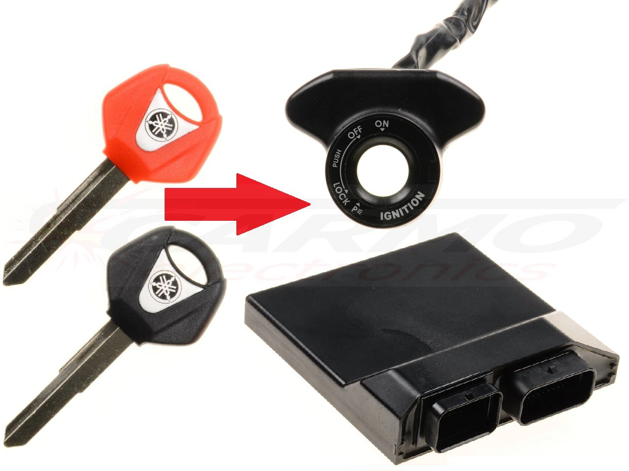 Yamaha 2x key programming → motorbike ECU + immobilizer ring - Click Image to Close