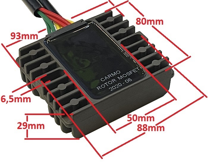 rotor motorbike motorcycle voltage regultaor dimentions hole size